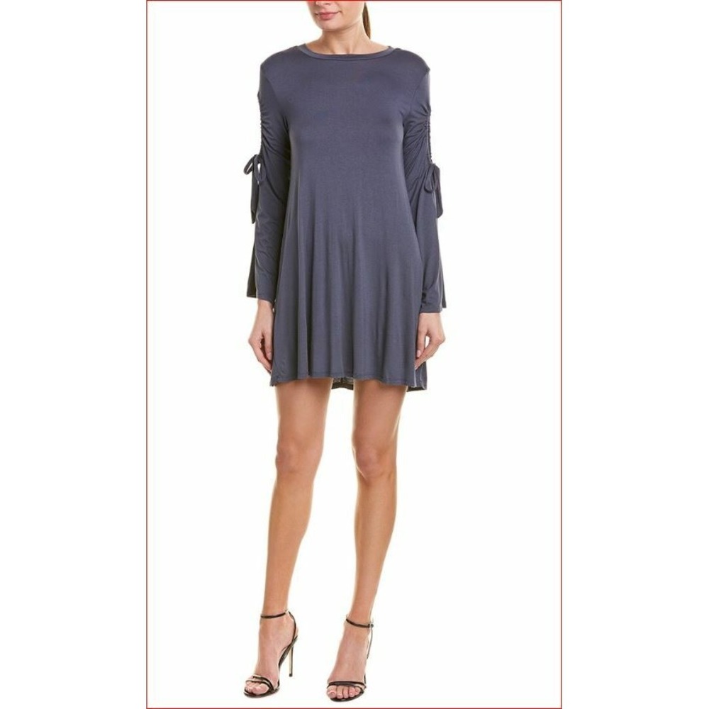 BCBGeneration Blue Night Cold Shoulder Bell Sleeve Dress KRK63P22-C45 Small